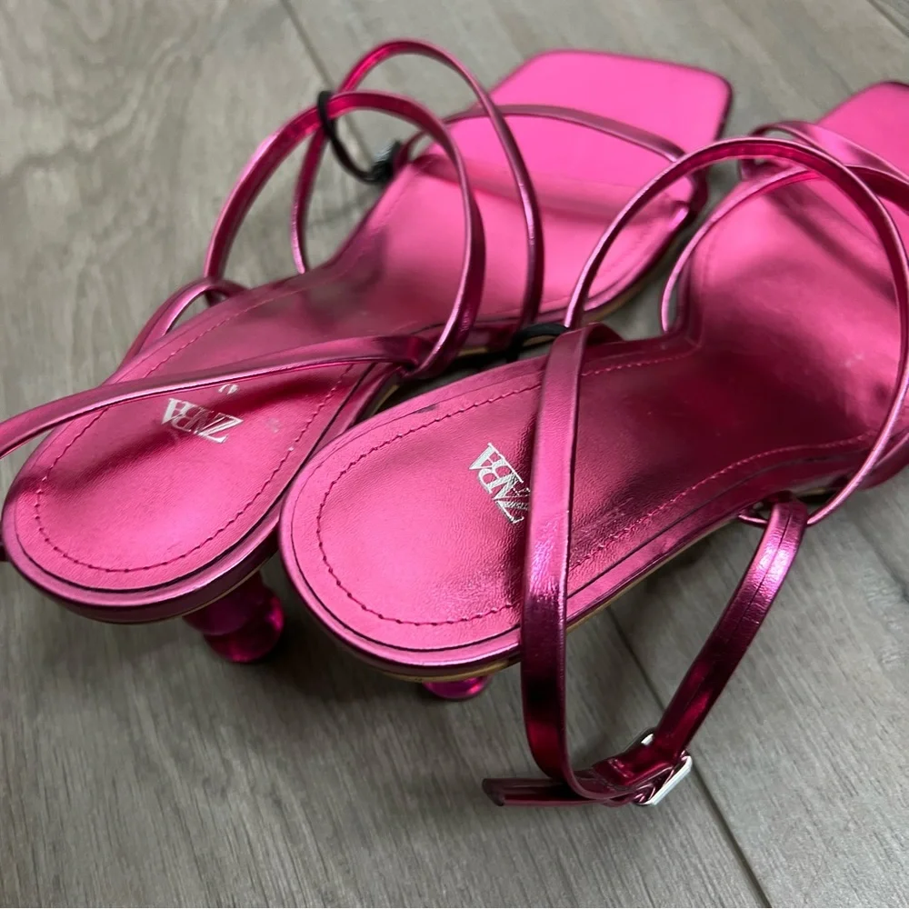Zara Pink Sandals Stral Sz 41
